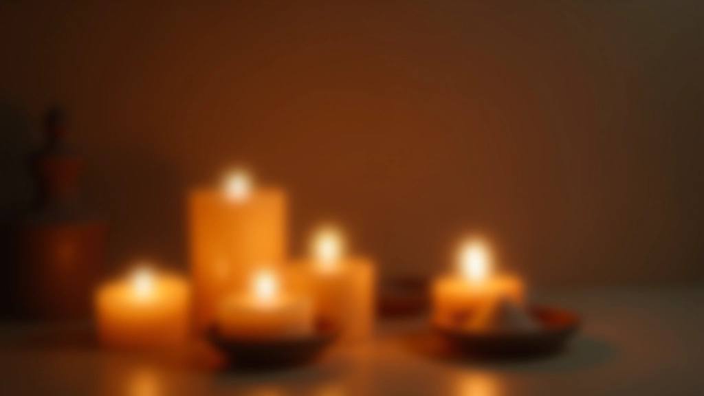 Bougies allumées et encens dans un espace de pratique minimaliste et zen